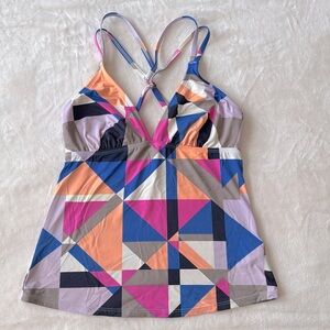 Athleta Geometric Tankini Swim Top Size S